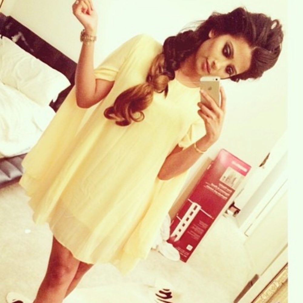 Yellow Cape Dress XS